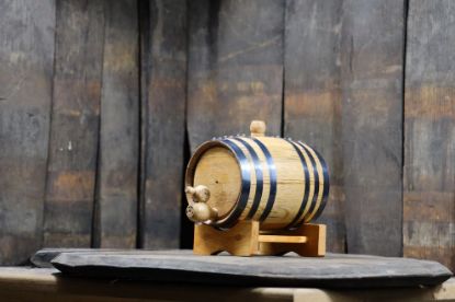 Picture of Oak Barrel - 34 oz (1 liter) Black Hoop