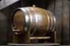 Picture of Dark Stain Oak Barrel with Galvanized Steel Hoops