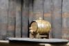 Picture of Dark Stain Oak Barrel with Brass Hoops