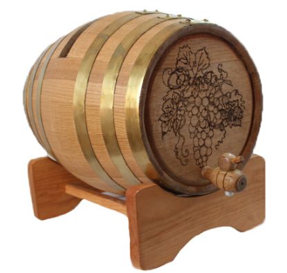 Picture of Wedding card receptacle barrel - Brass Hoops
